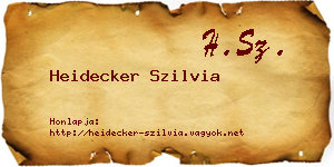Heidecker Szilvia névjegykártya